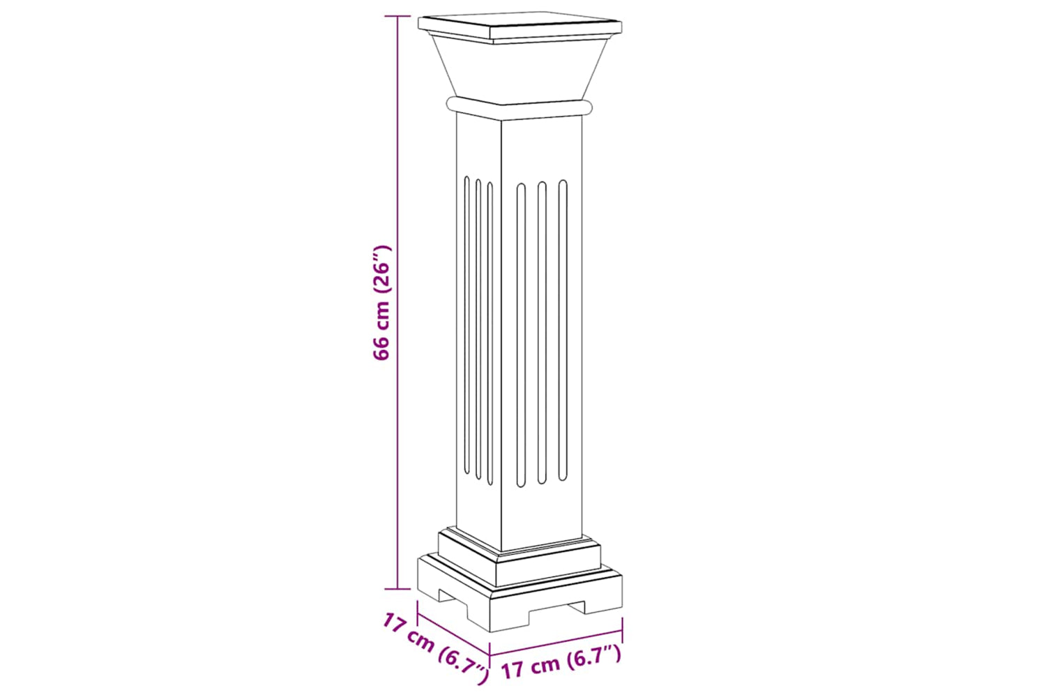 Vidaxl 241849 Classic Square Pillar Plant Stand Mdf-7