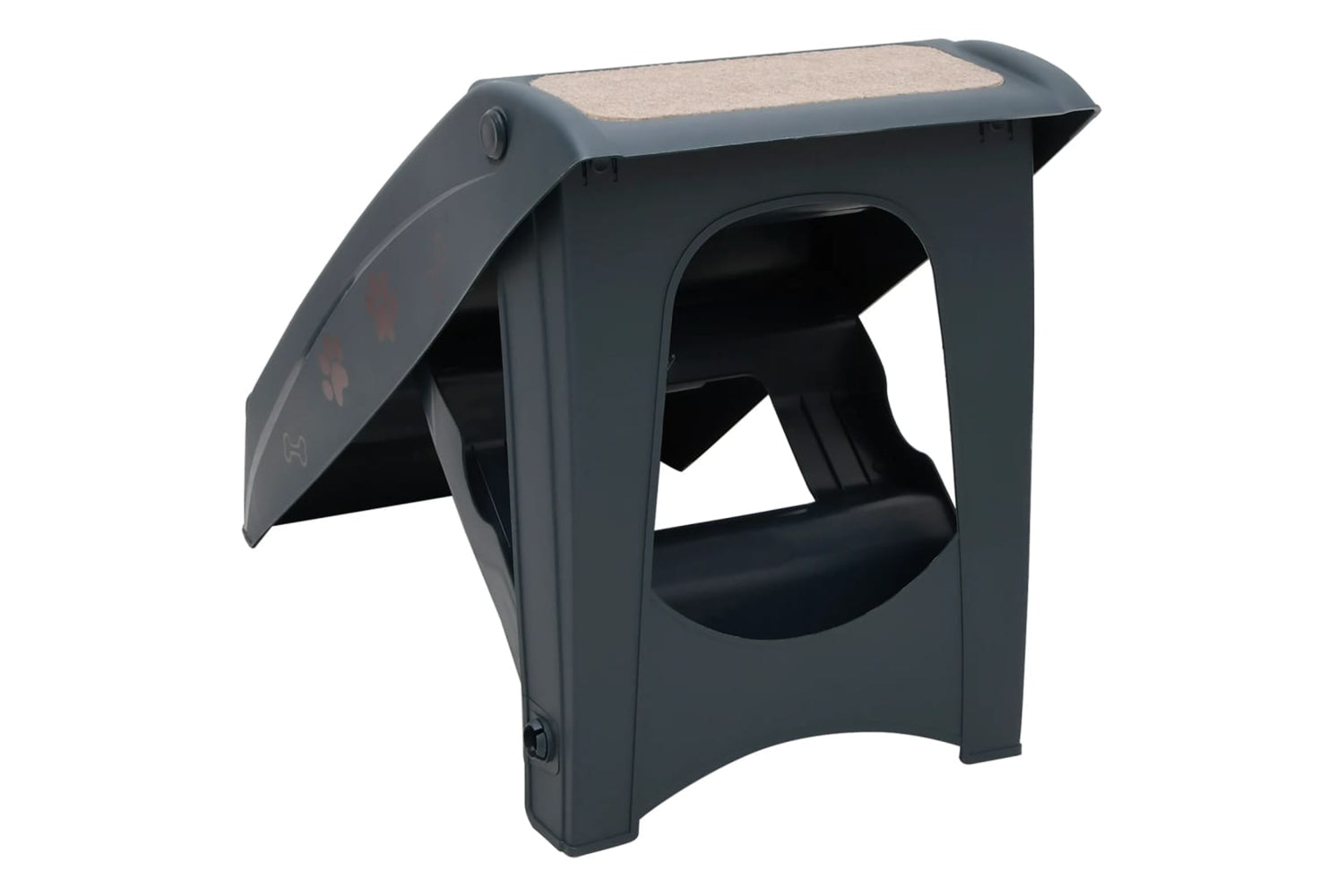 Vidaxl 171172 Folding 4-step Dog Stairs Dark Grey-4