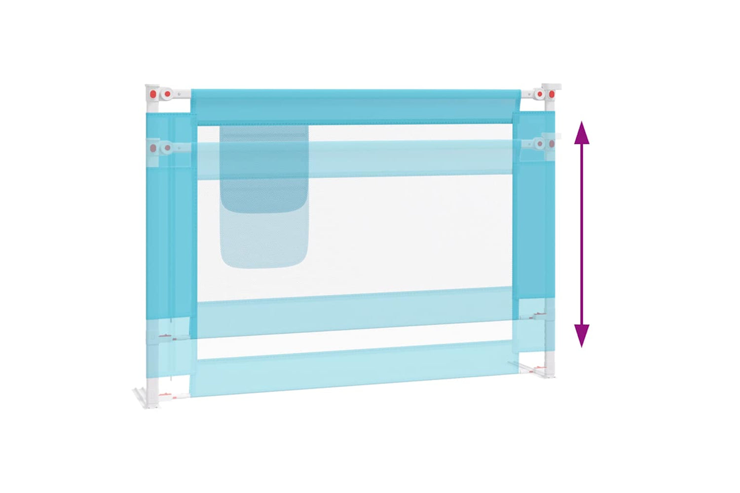 Vidaxl Toddler Safety Bed Rail Blue 90x25 Cm Fabric-5