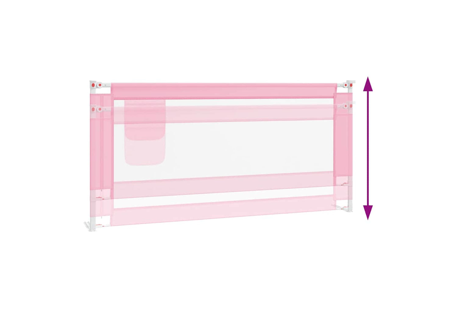 Vidaxl Toddler Safety Bed Rail Pink 190x25 Cm Fabric-5