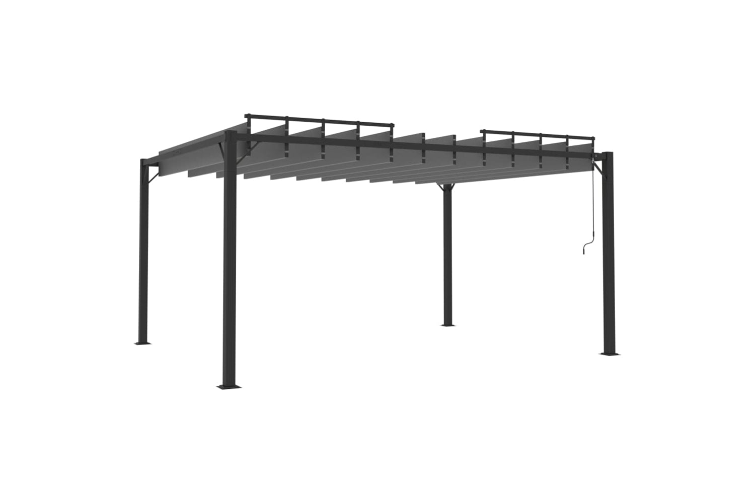 Vidaxl Gazebo With Louvered Roof 3x4 M Anthracite Fabric And Aluminium-3