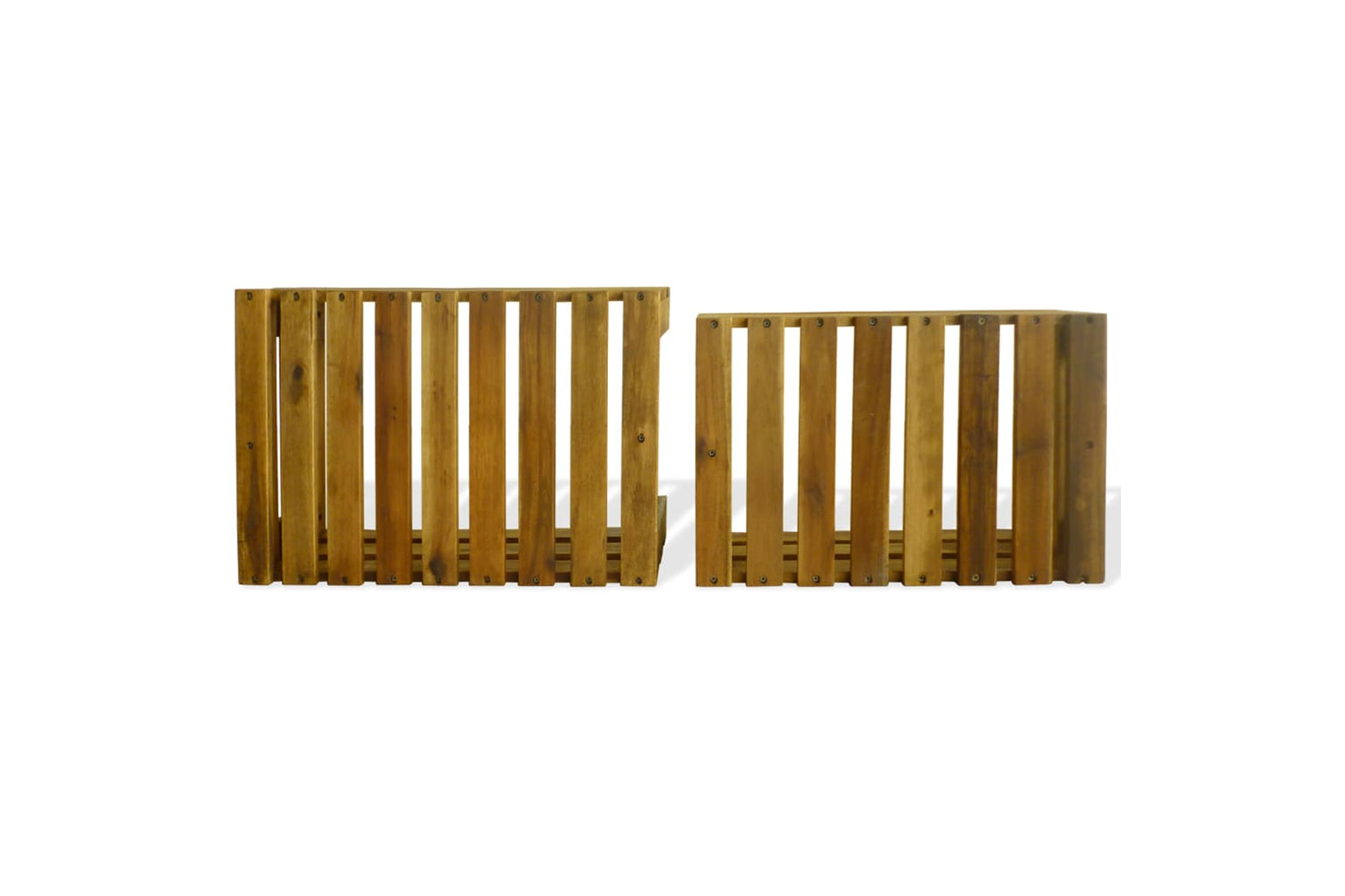 Vidaxl 43791 Apple Crate Set 2 Pieces Solid Acacia Wood-5