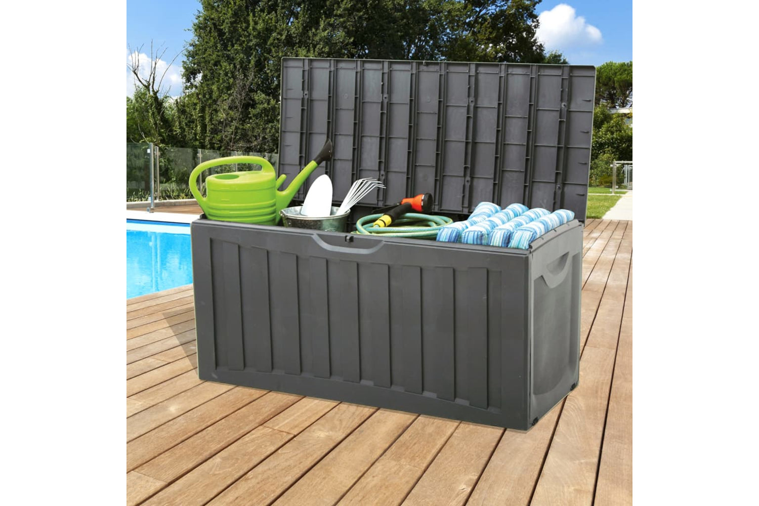 vidaXL 153887 Storage Box Black 118x53x57cm Polypropylene-2