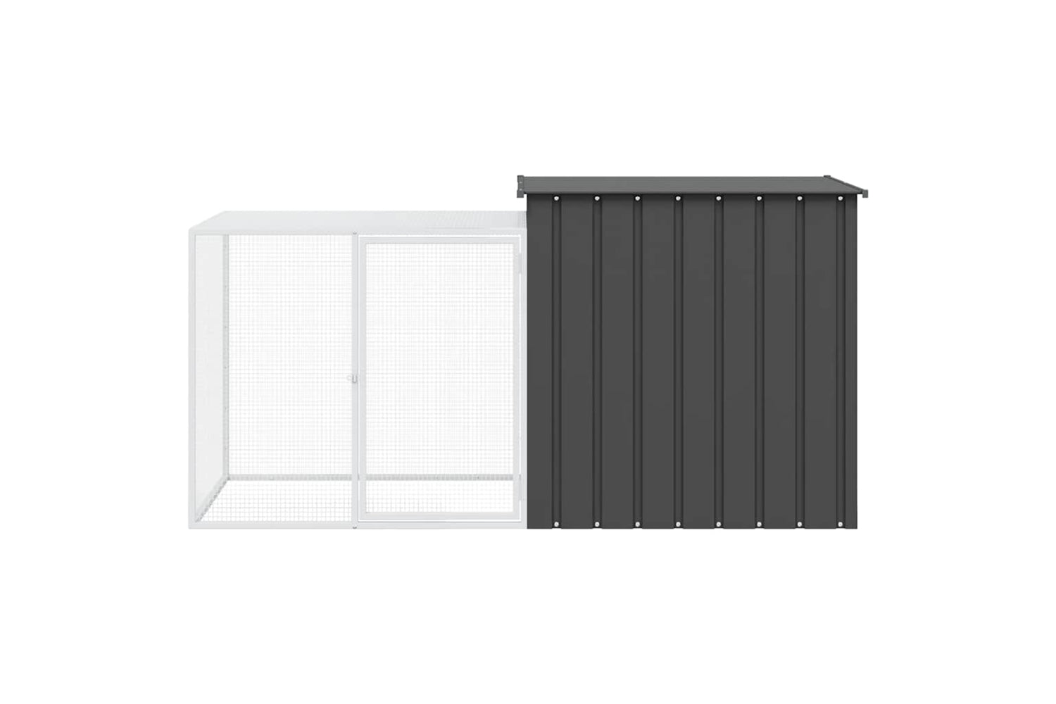vidaXL 3155527 Rabbit Cage Anthracite 200x91x100cm Galvanised Steel-4