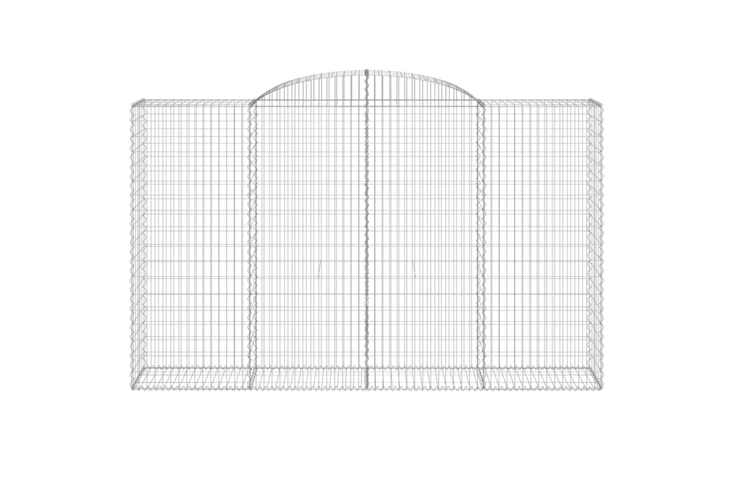 vidaXL 3146775 Arched Gabion Baskets 4 Pcs 300x50x180/200cm Galvanised Iron-3
