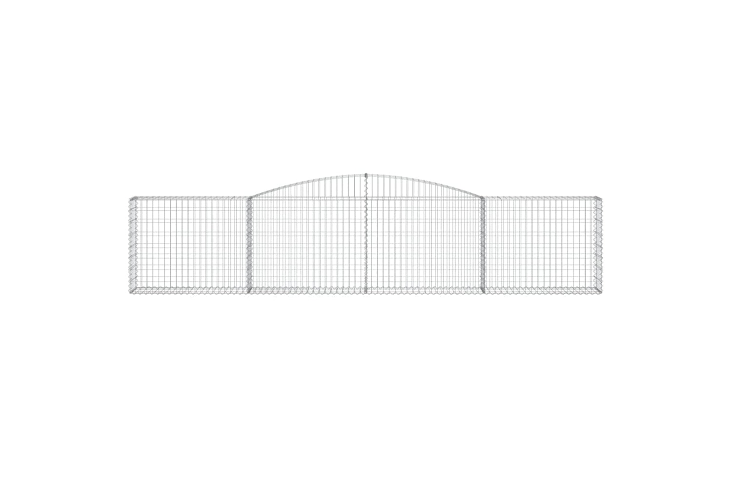 vidaXL 3146855 Arched Gabion Baskets 4 Pcs 400x30x80/100cm Galvanised Iron-3