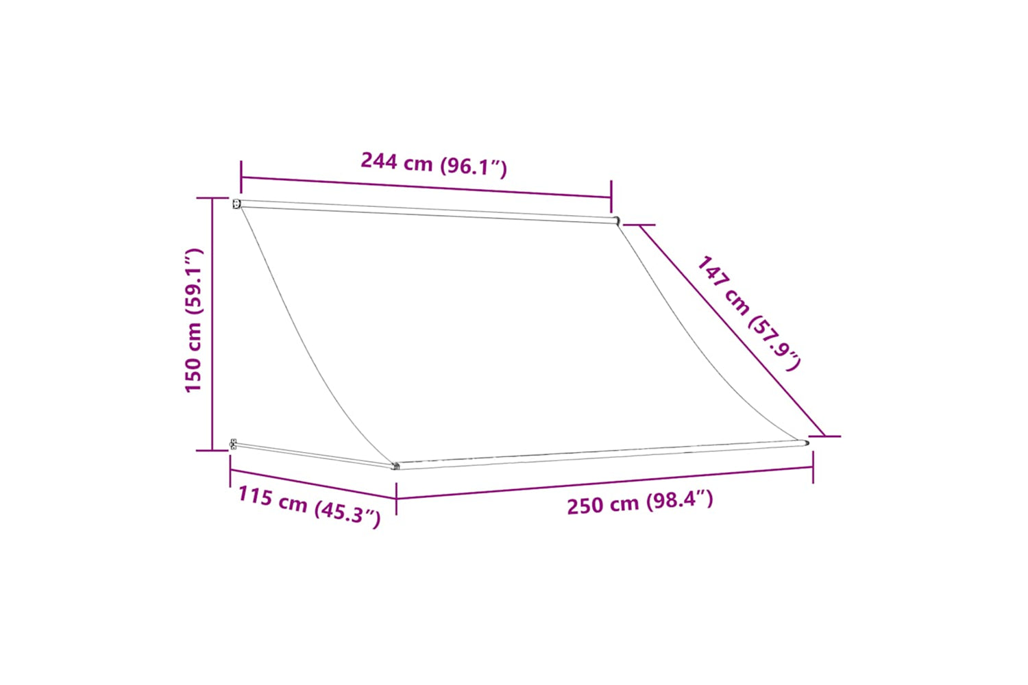 Vidaxl Retractable Awning 250x150 Cm Anthracite-7