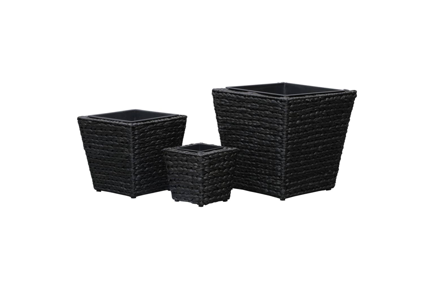 Vidaxl Raised Beds 3 Pcs Water Hyacinth Black-4