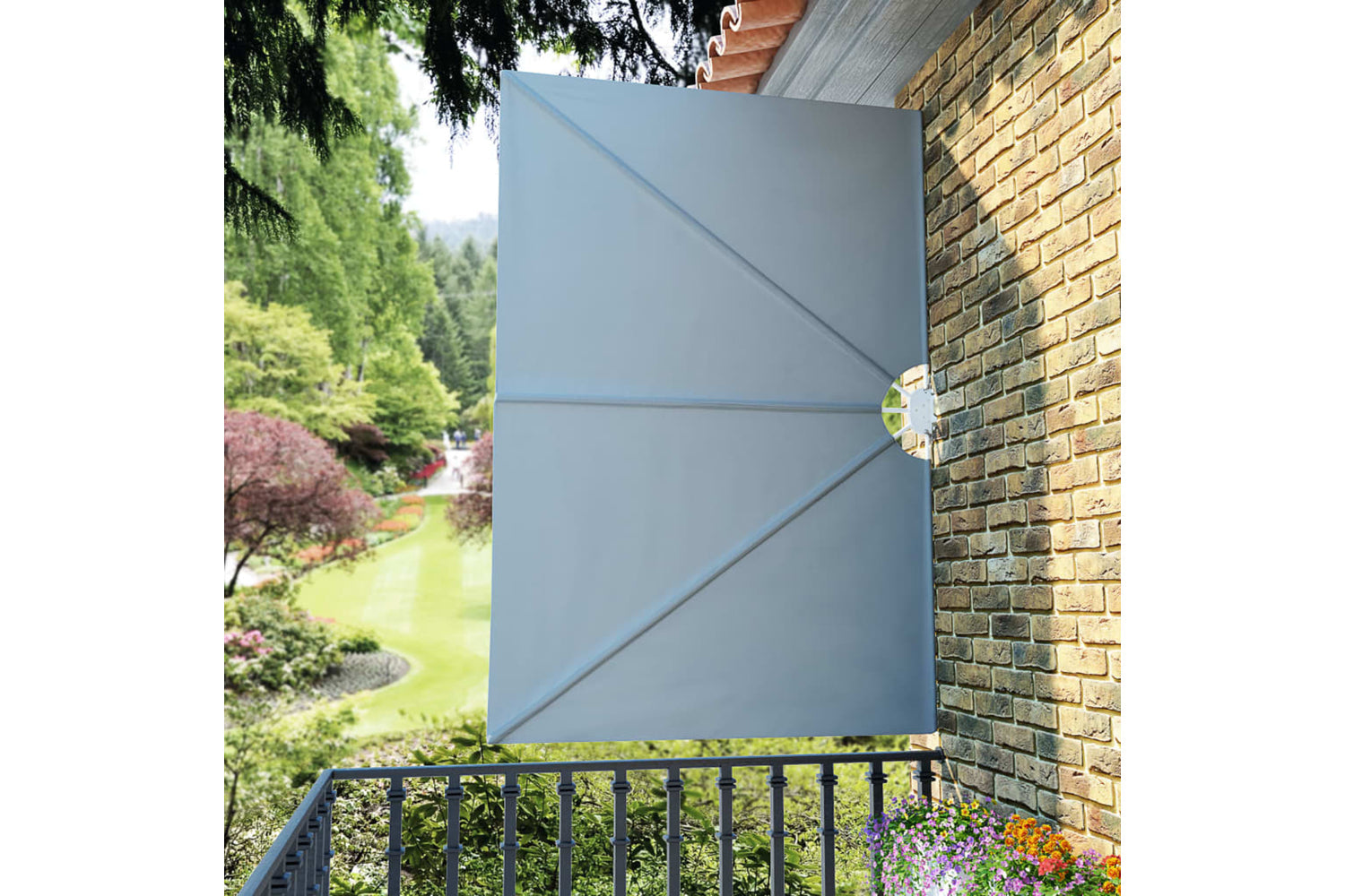 vidaXL 44563 Collapsible Terrace Side Awning Grey 240x160cm-3