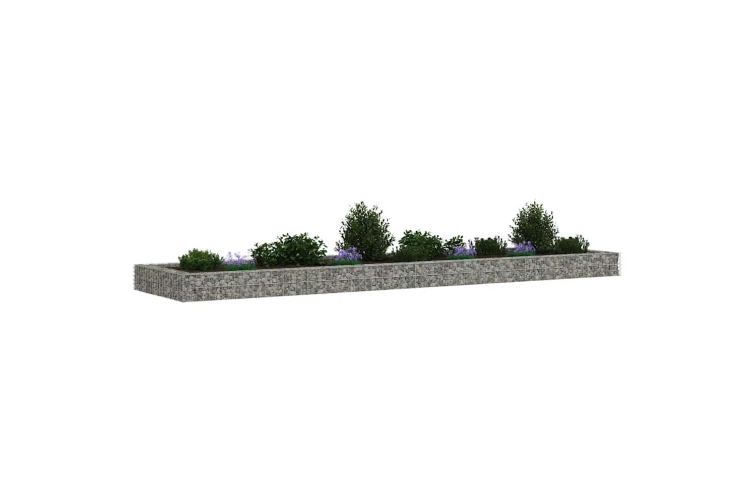 vidaXL 151314 Gabion Raised Bed Galvanised Steel 400x100x20cm-4