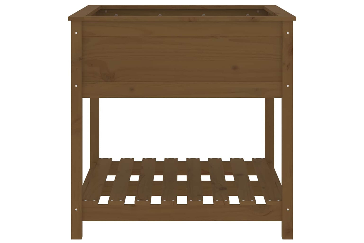 vidaXL 823797 Planter With Shelf Honey Brown 82.5x82.5x81cm Solid Wood Pine-4