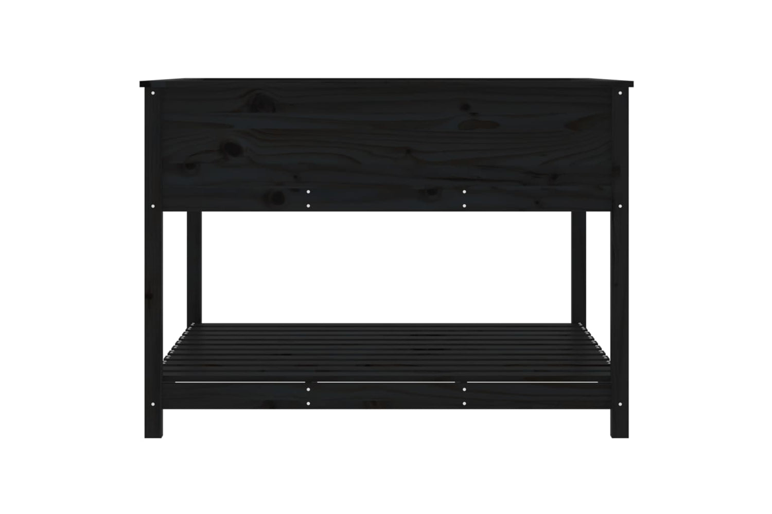 vidaXL 823805 Planter With Shelf Black 111.5x111.5x81cm Solid Wood Pine-5
