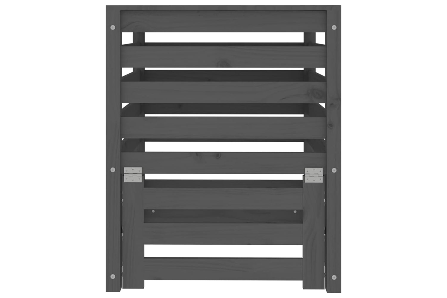 vidaXL 823810 Composter Grey 63.5x63.5x77.5cm Solid Wood Pine-4