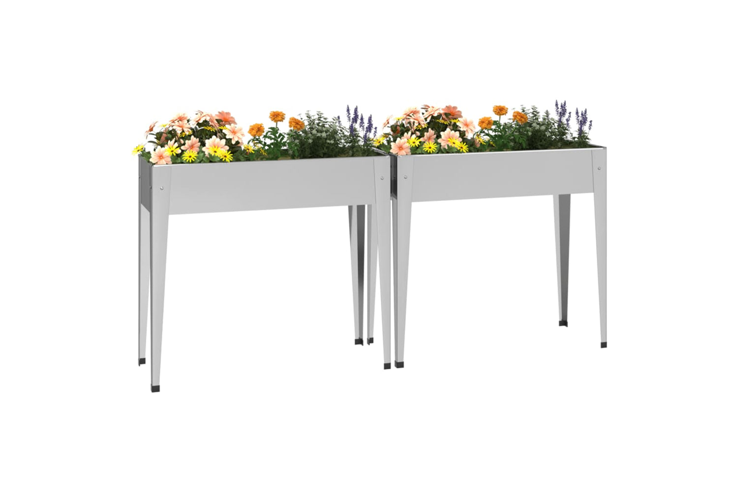 Vidaxl 3154236 Garden Planters 2 Pcs Galvanised Steel-2