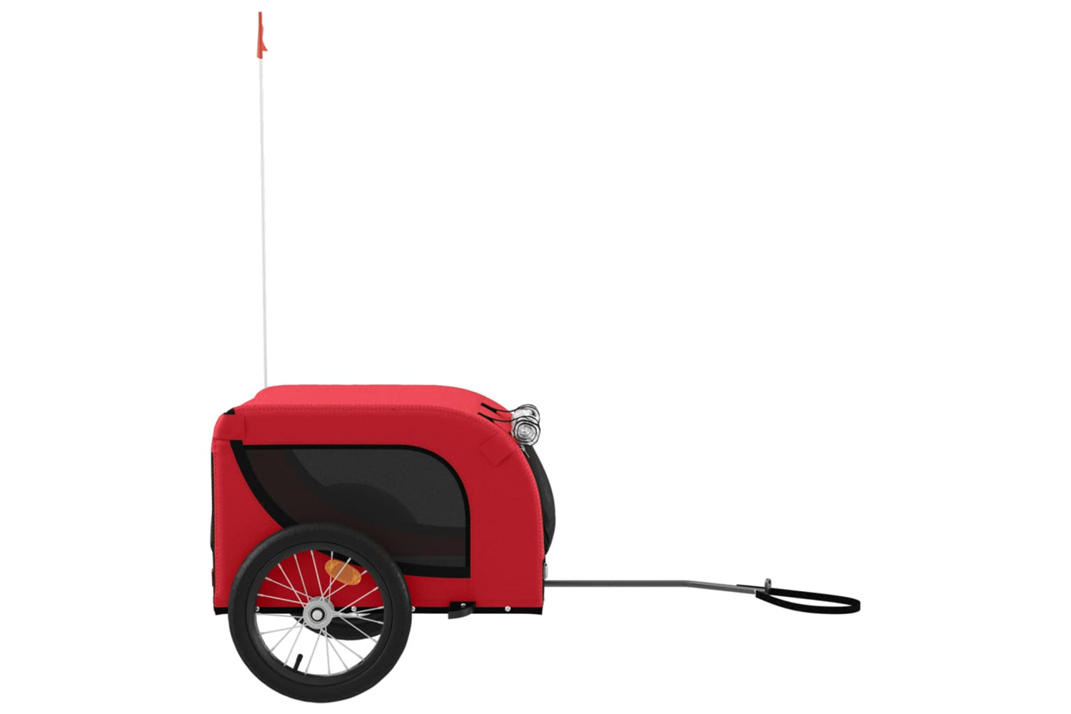 Vidaxl 93999 Pet Bike Trailer Red And Black Oxford Fabric And Iron-4