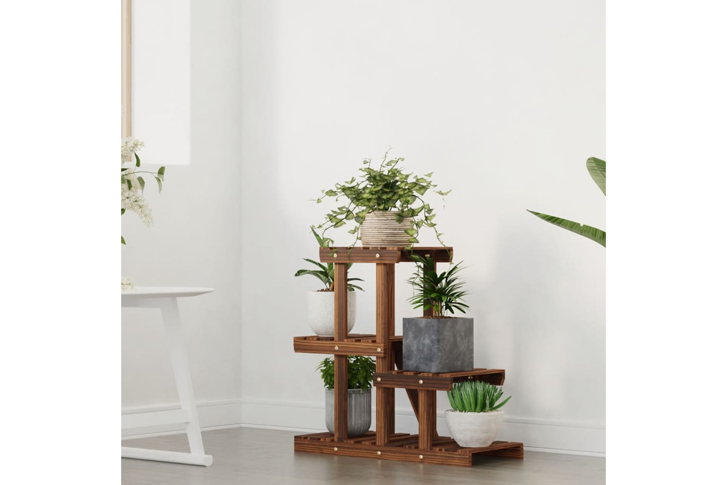 vidaXL 362869 Flower Stand 58x25x51cm Solid Wood Fir-2