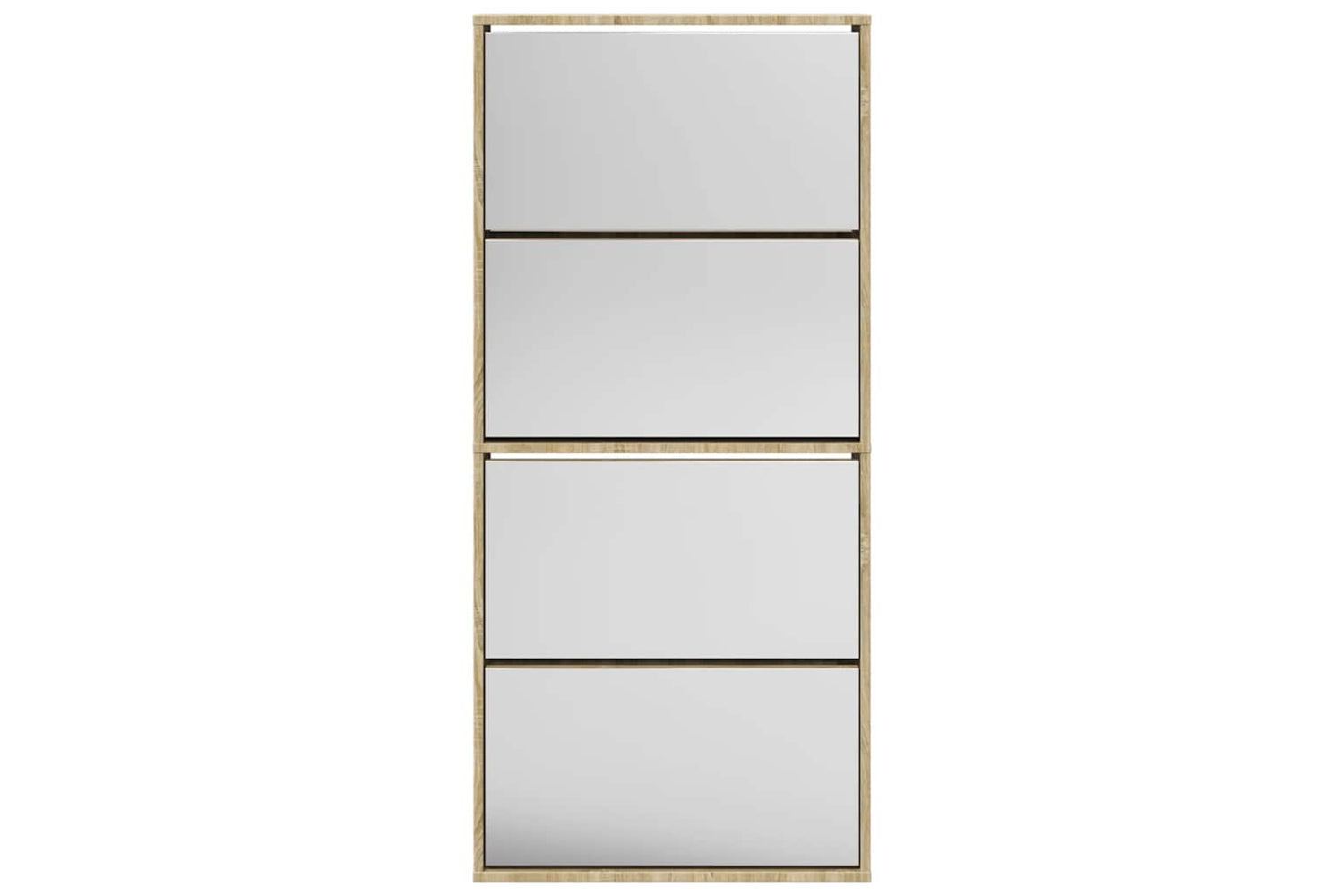 vidaXL 273935 Shoe Cabinet 4-layer Mirror Oak 63x17x134cm-3