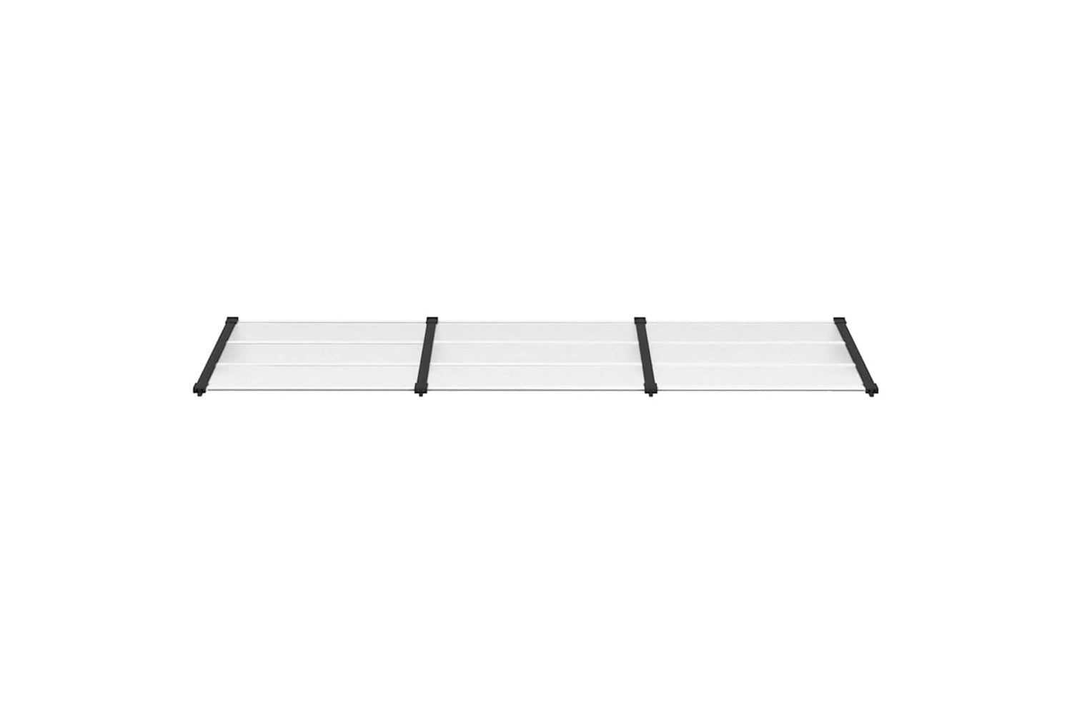 Vidaxl Door Canopy Black And Transparent 297.5x90 Cm Polycarbonate-2