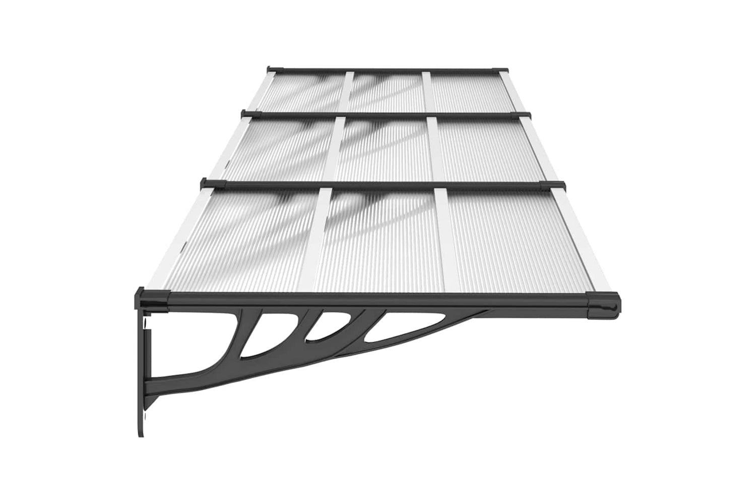 Vidaxl Door Canopy Black And Transparent 297.5x90 Cm Polycarbonate-3