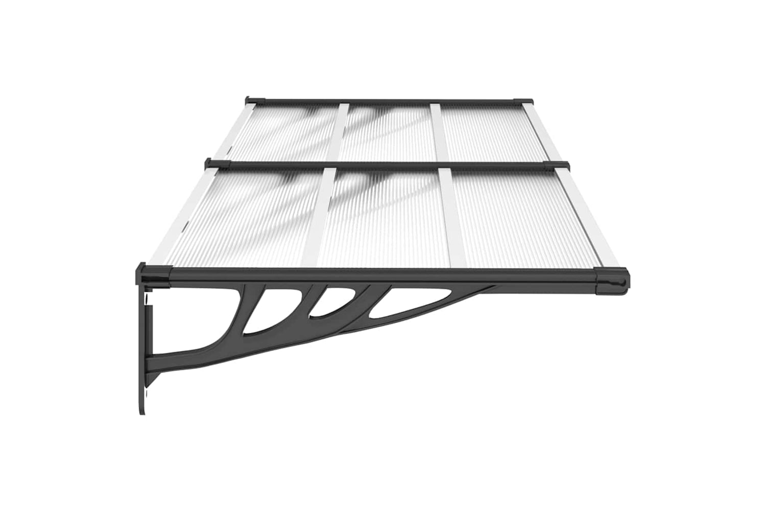 Vidaxl Door Canopy Black And Transparent 199x90 Cm Polycarbonate-3