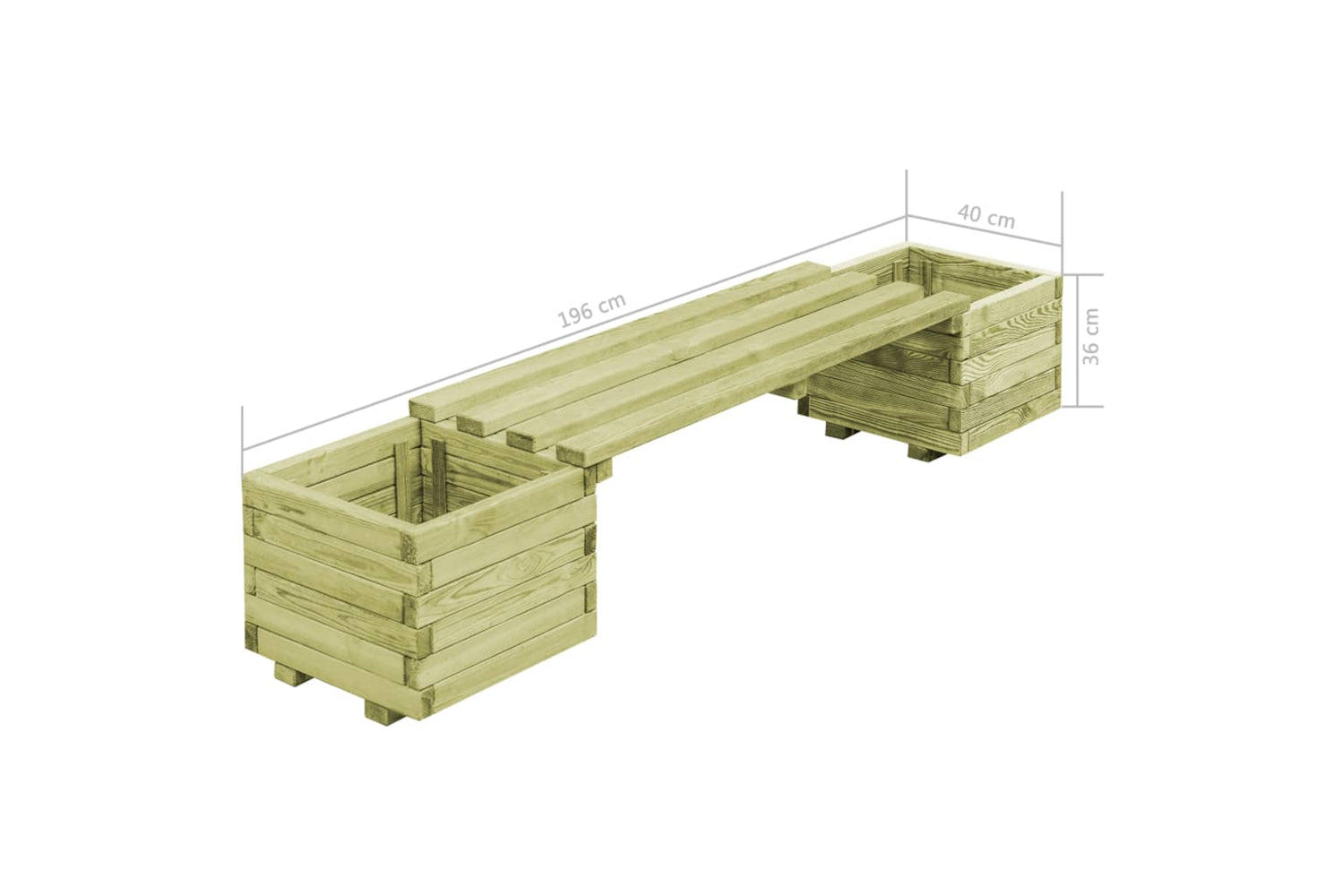 Vidaxl 44949 Garden Planter Bench Impregnated Pinewood-6