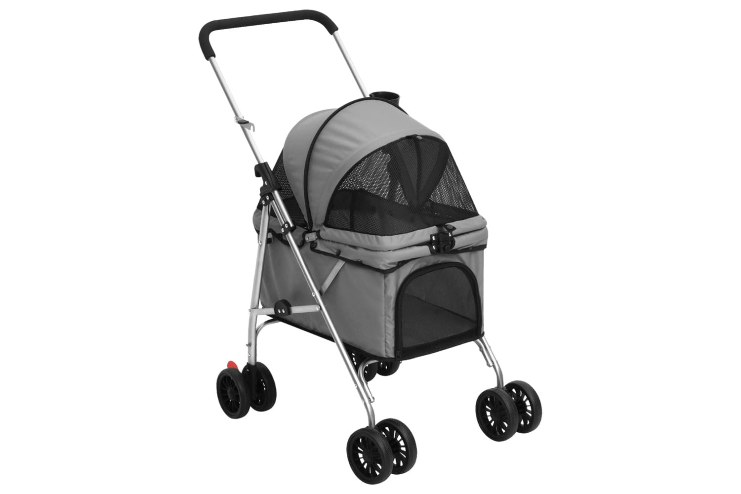 vidaXL 172201 Folding Dog Stroller Grey 76x50x100cm Oxford-2