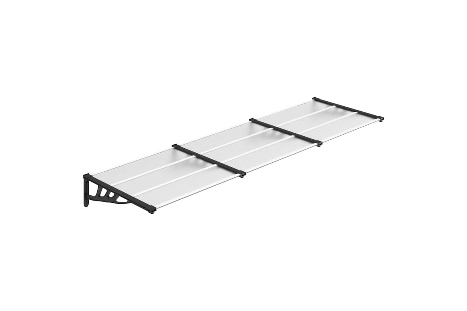 Vidaxl Door Canopy Black And Transparent 297.5x90 Cm Polycarbonate