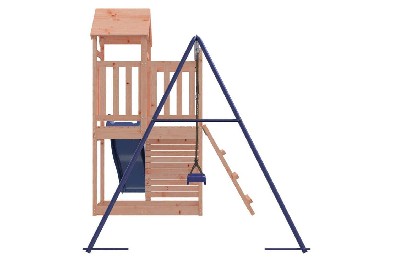 Vidaxl 3155892 Playhouse With Slide Swing Rockwall Solid Wood Douglas-7