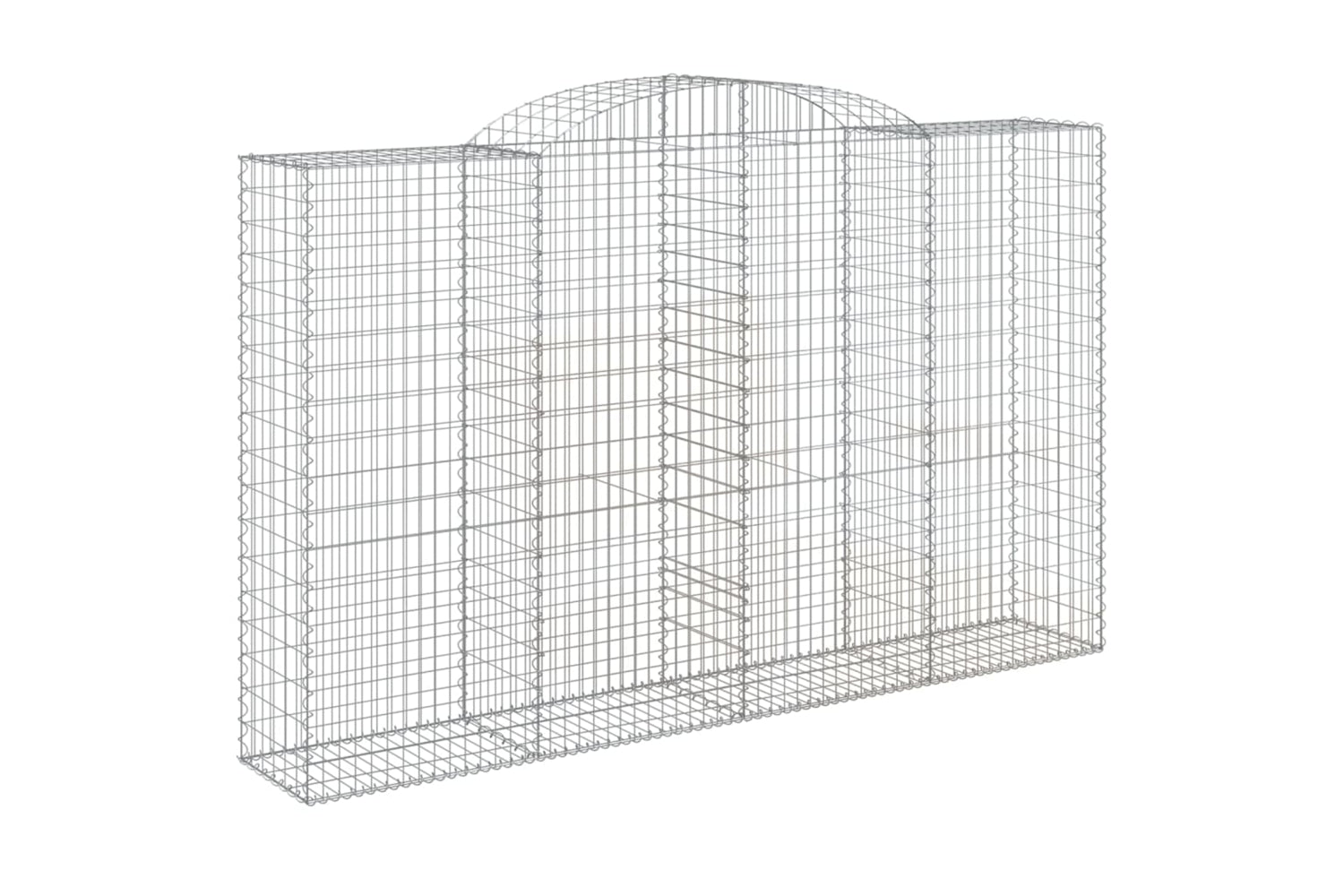 vidaXL 3146774 Arched Gabion Baskets 3 Pcs 300x50x180/200cm Galvanised Iron-2