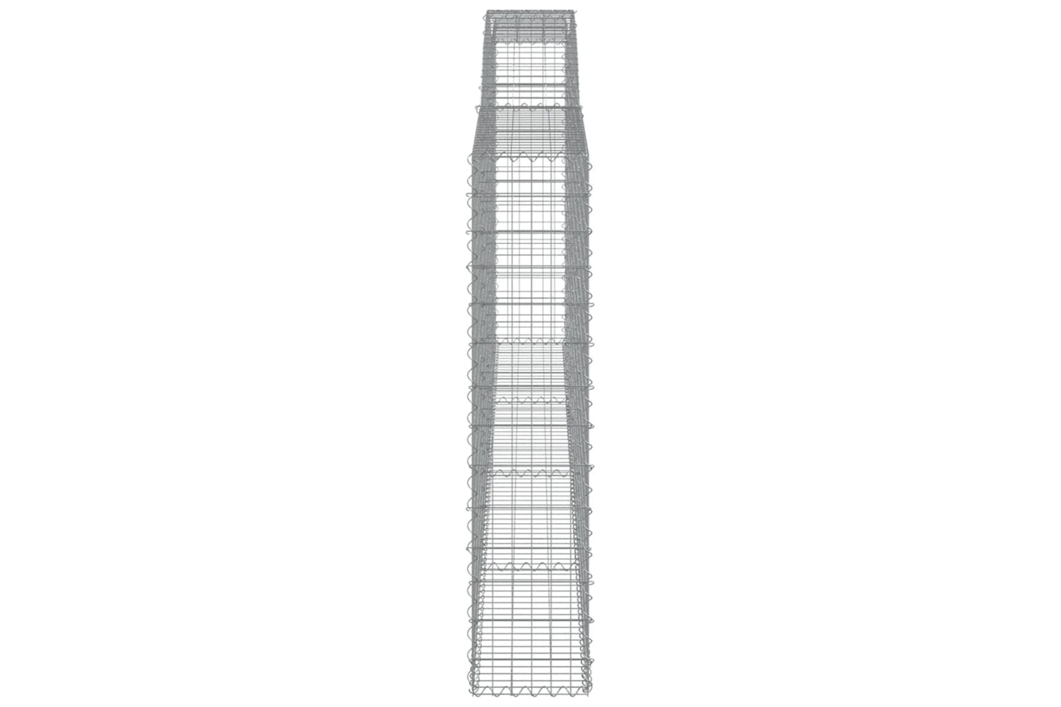 vidaXL 3146894 Arched Gabion Baskets 4 Pcs 400x30x140/160cm Galvanised Iron-4