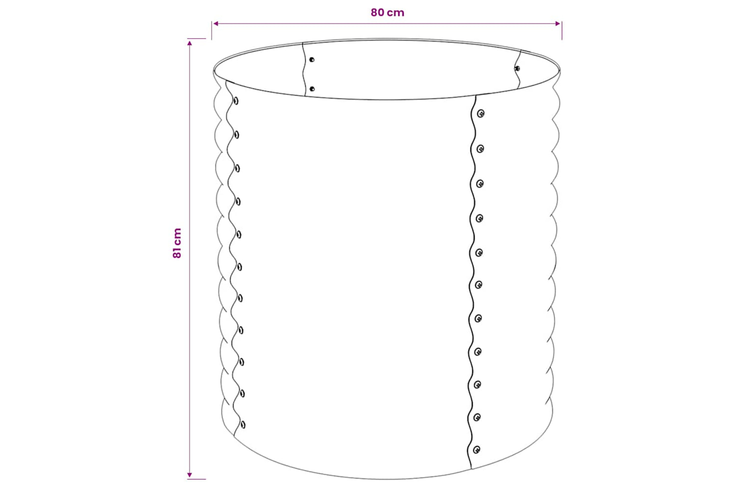 vidaXL Garden Raised Bed 80x80x81cm Galvanised Steel Grey-6