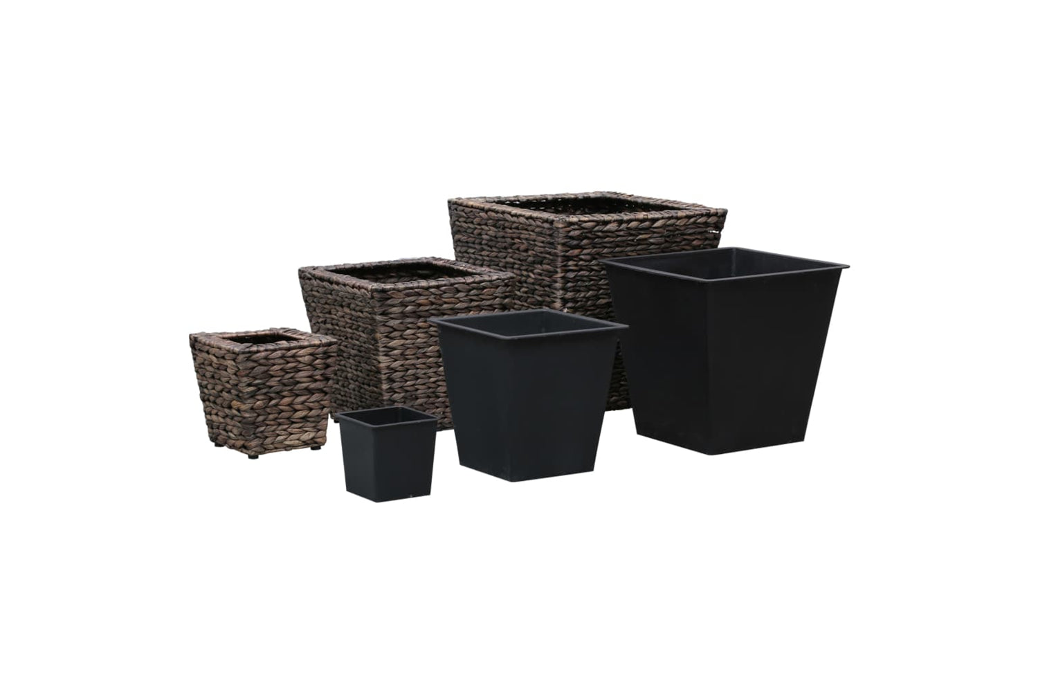 Vidaxl Raised Beds 3 Pcs Water Hyacinth Brown-4