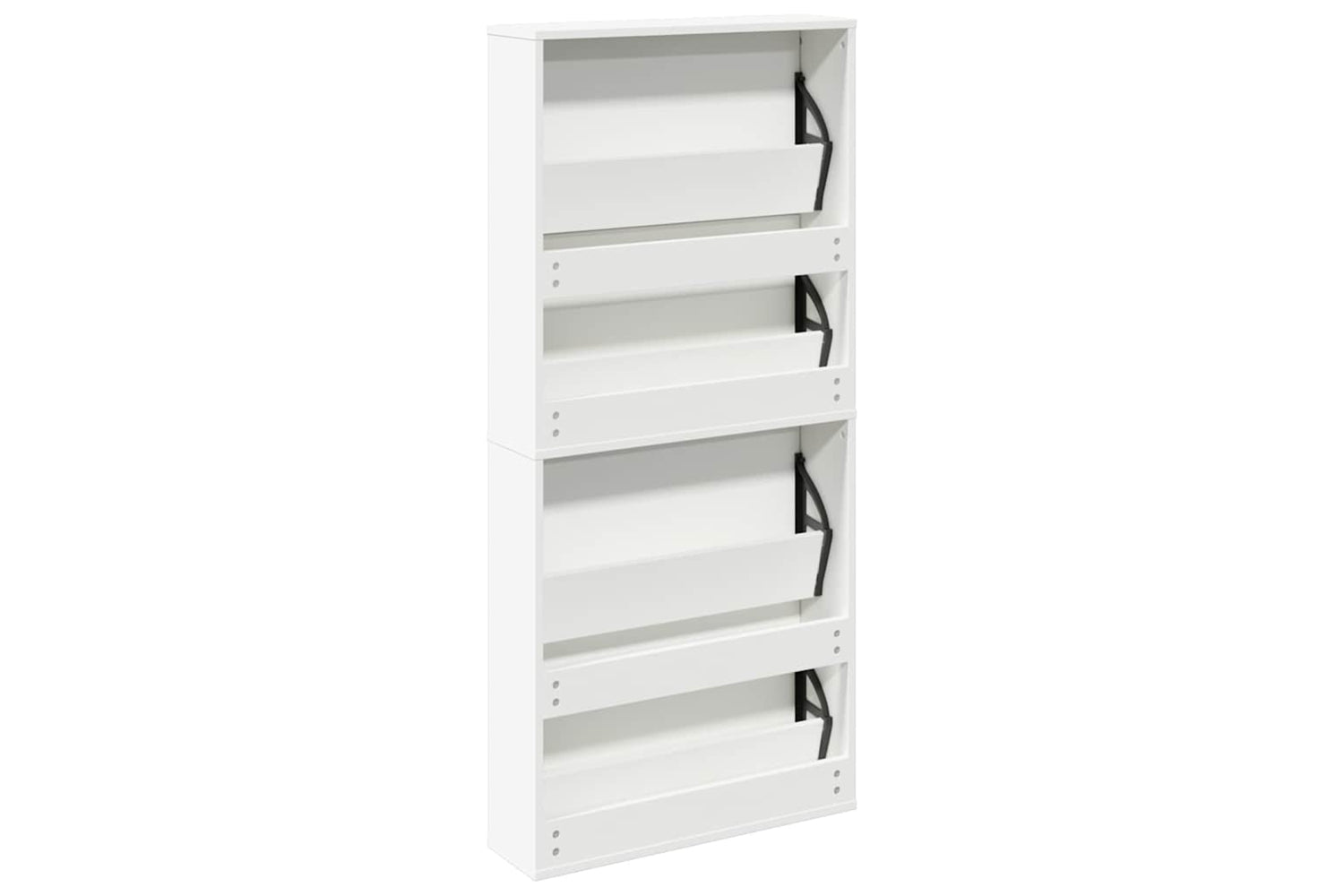 vidaXL 273936 Shoe Cabinet 4-layer Mirror White 63x17x134cm-5