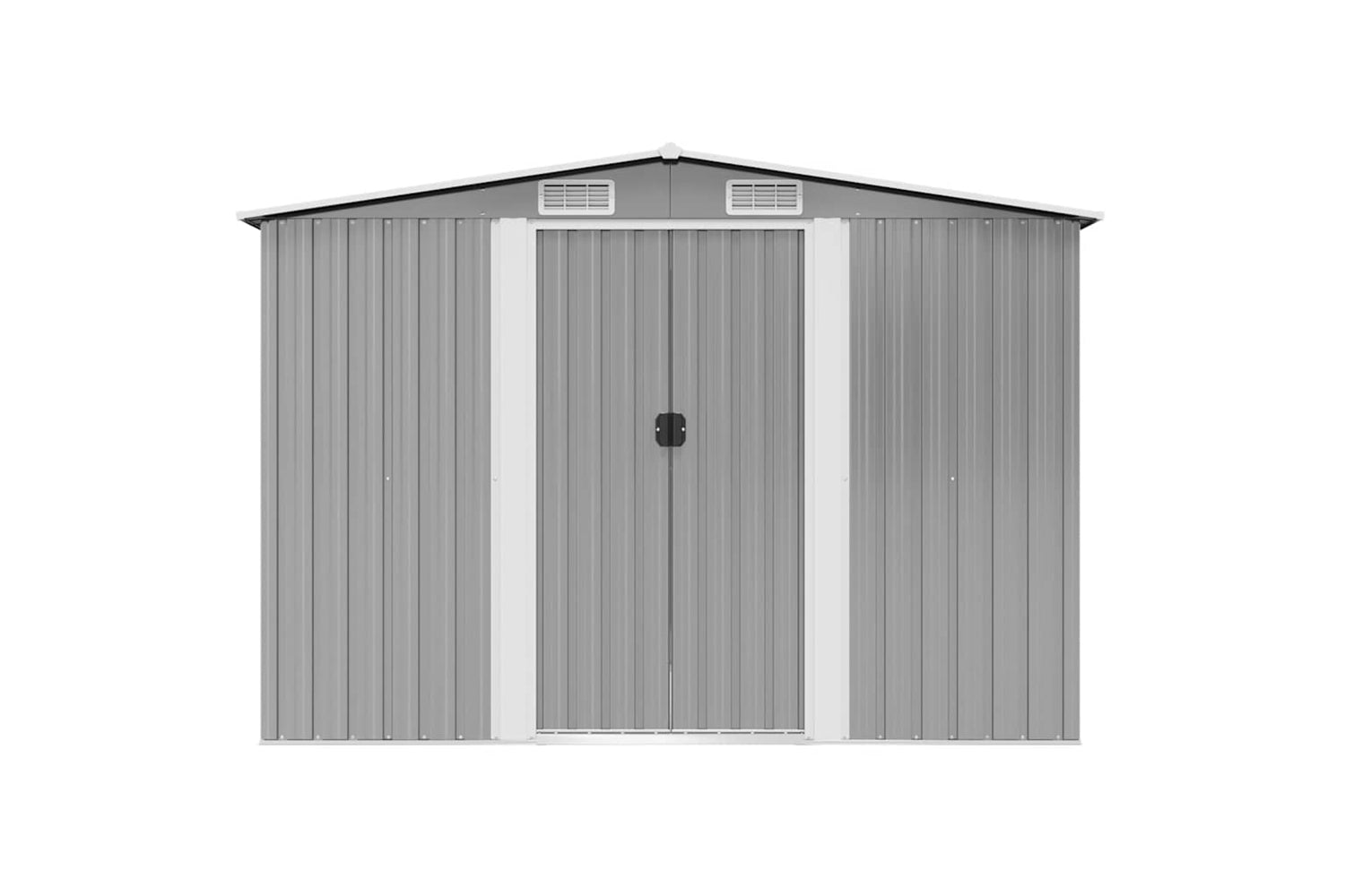 vidaXL 42907 Garden Storage Shed Grey Metal 257x205x178cm-5