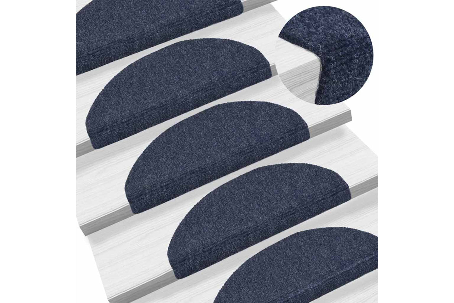 vidaXL 132701 15 Pcs Self-adhesive Stair Mats Needle Punch 65x21x4cm Blue-5