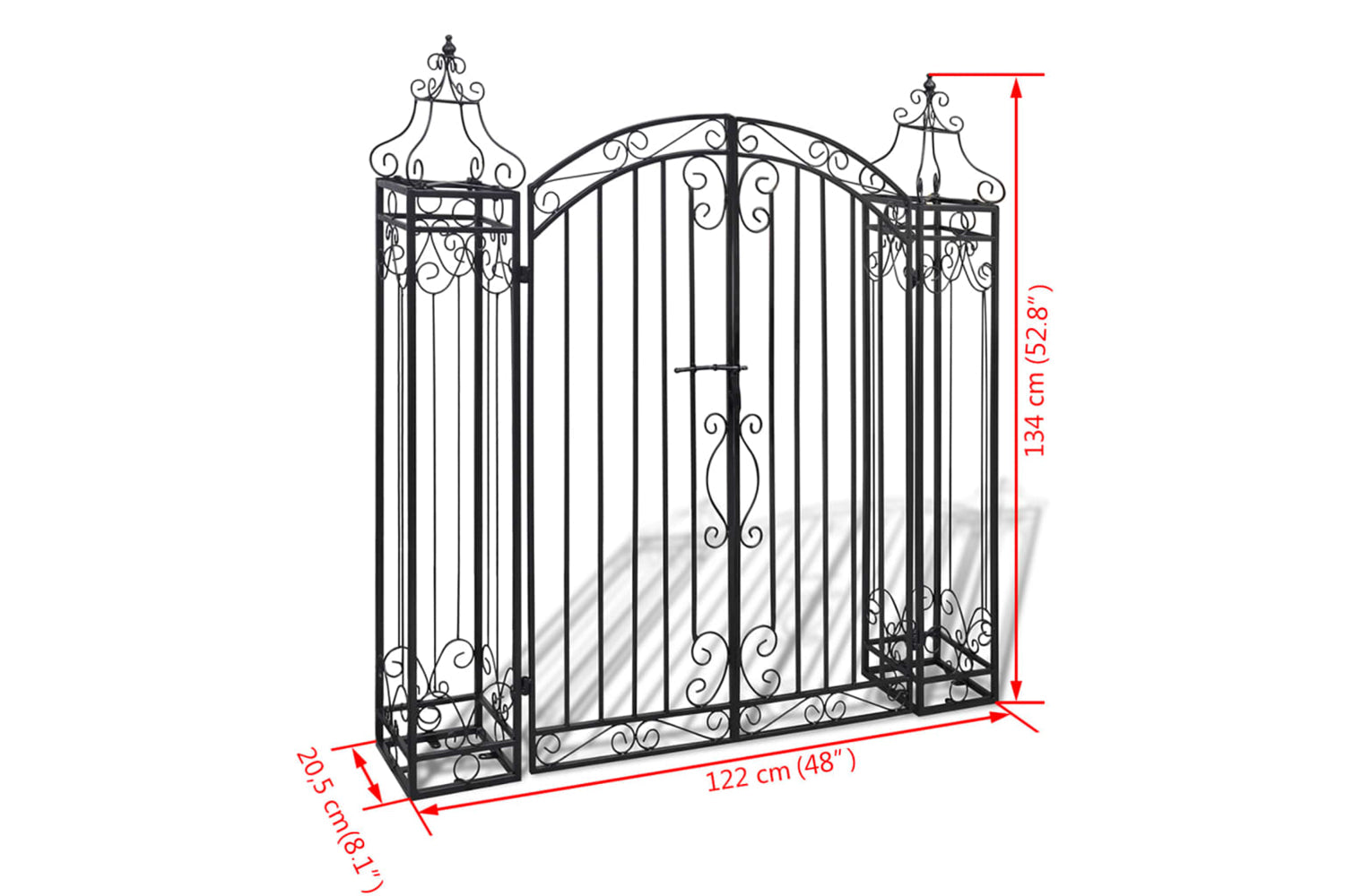 vidaXL 40905 Ornamental Garden Gate Wrought Iron 122x20.5x134cm-5