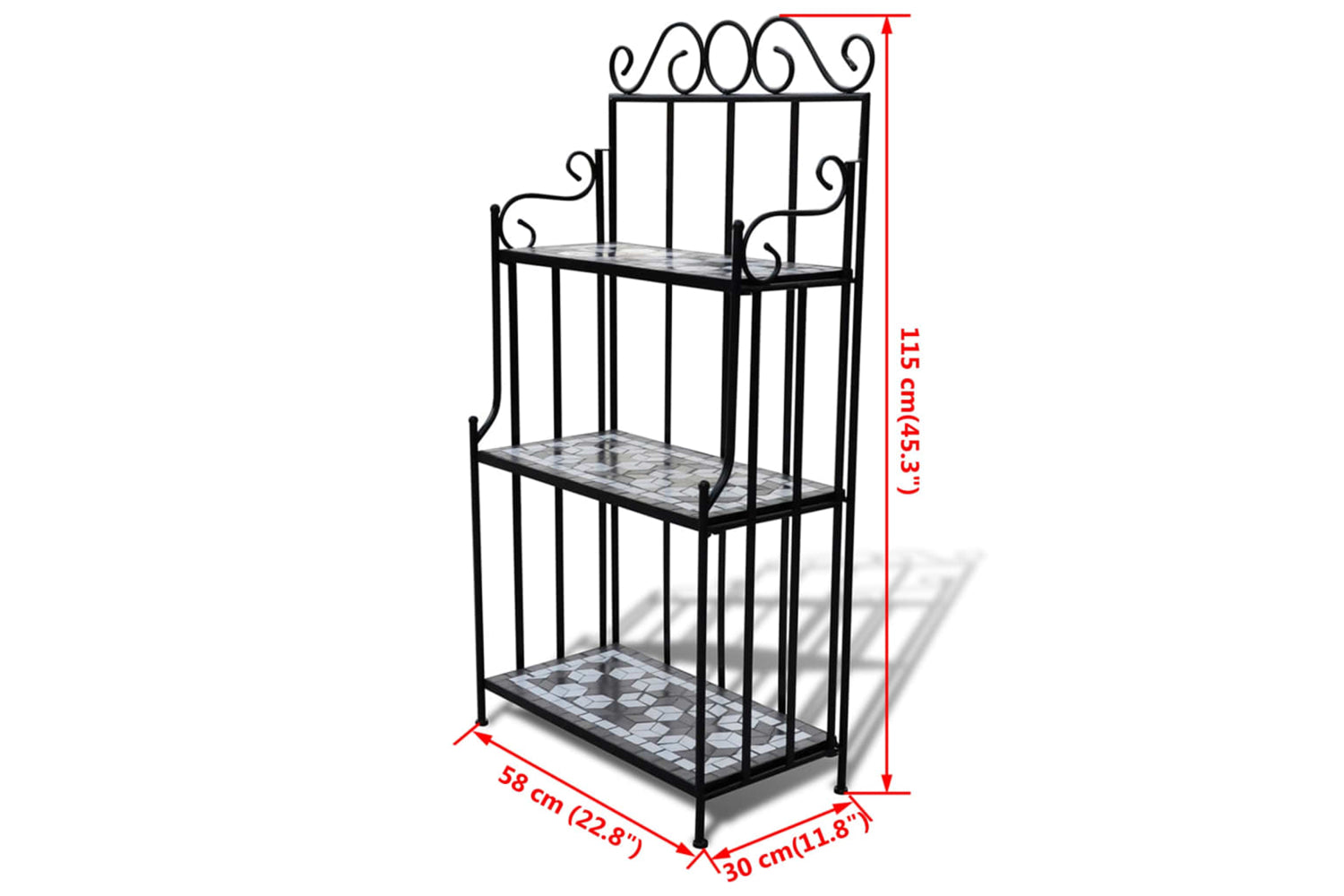 Vidaxl 41133 Plant Stand Plant Display Black White Mosaic Pattern-5
