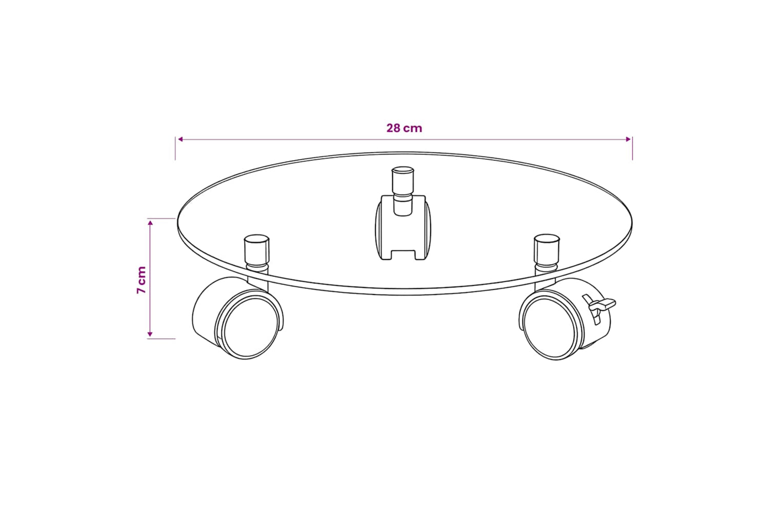 vidaXL 245691 Plant Rollers 2 Pcs Tempered Glass 28cm Round-5