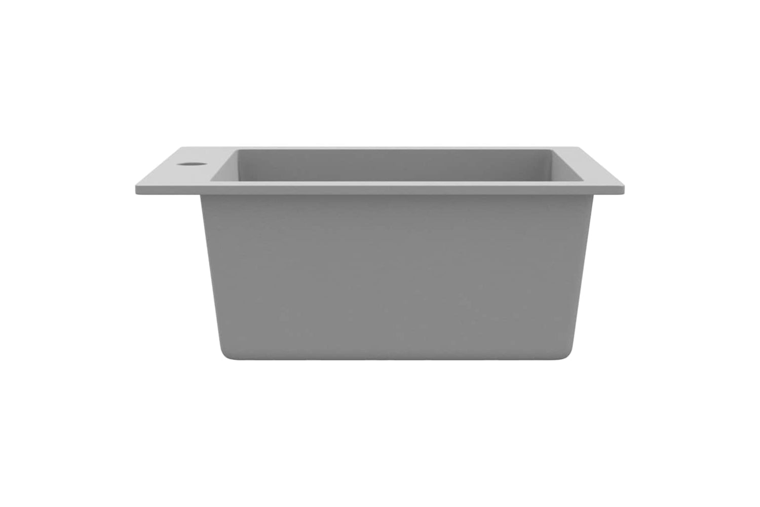 Vidaxl Overmount Kitchen Sink Single Basin Granite Grey-5