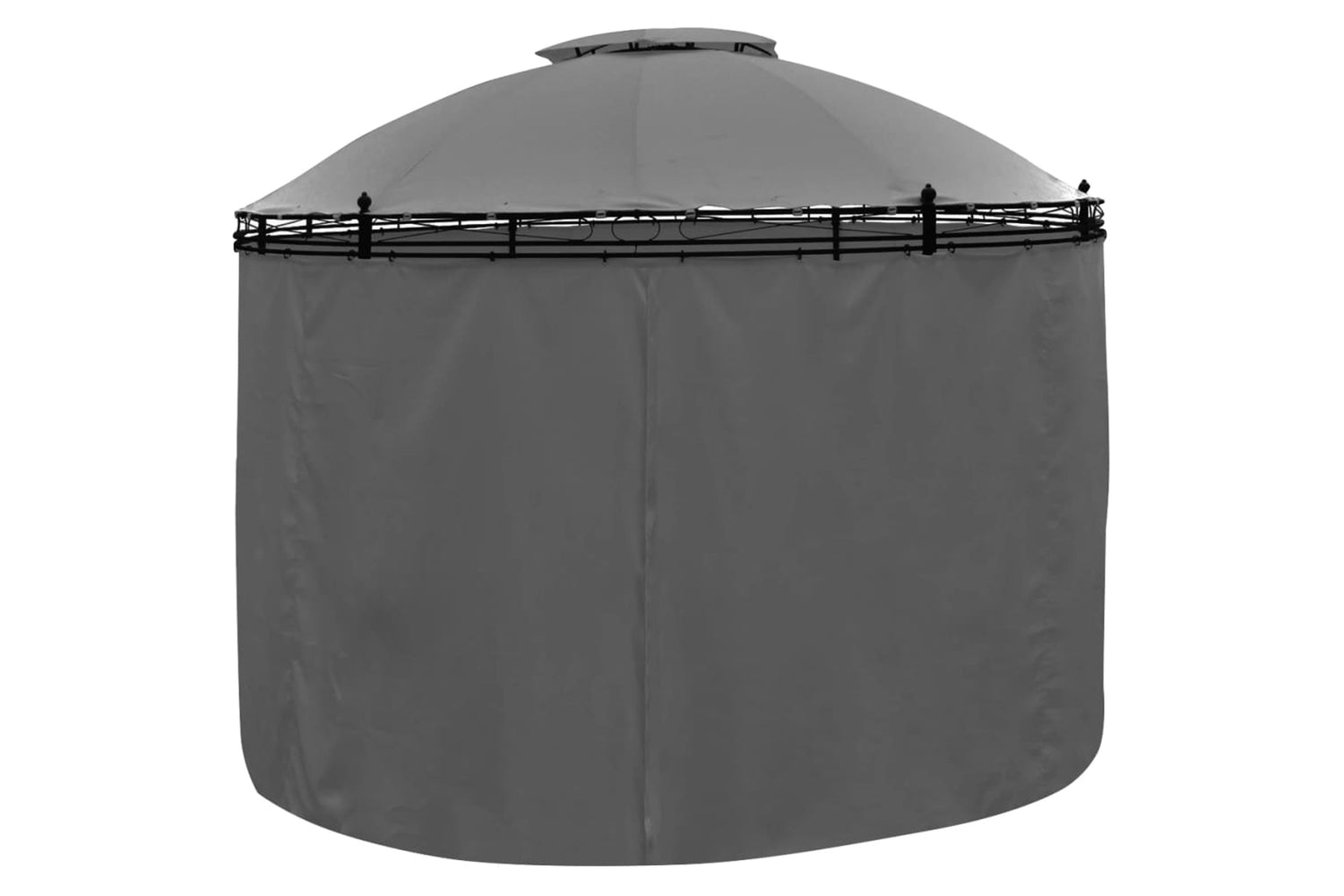 Vidaxl 44762 Gazebo With Curtains Round 3.5x2.7 M Anthracite-2