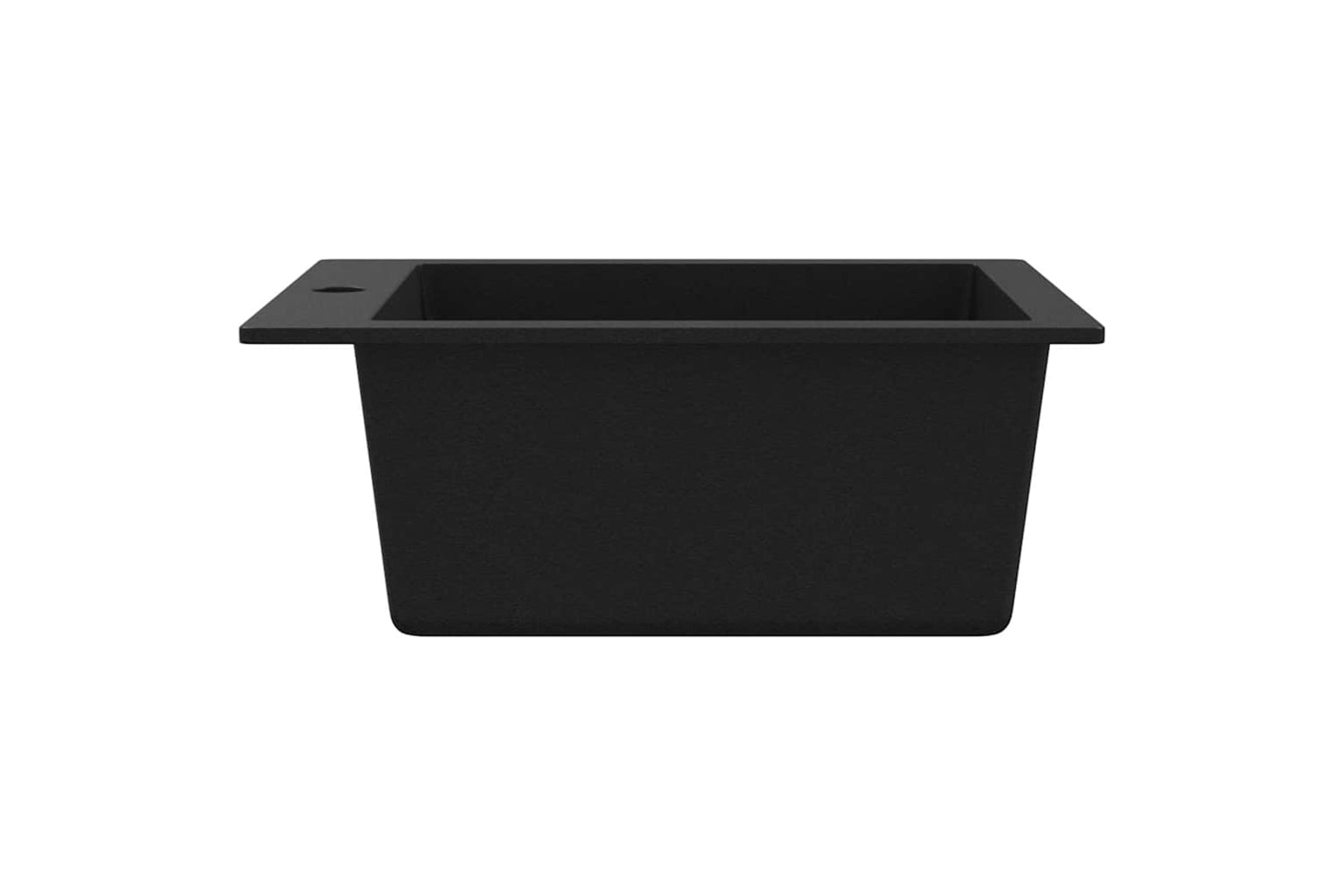 Vidaxl Overmount Kitchen Sink Single Basin Granite Black-5