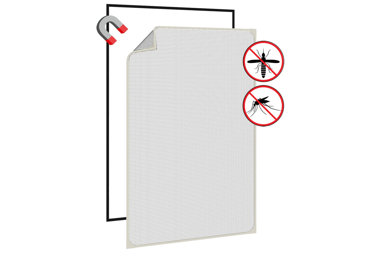 vidaXL 153849 Magnetic Insect Screen For Windows White 80x120cm-3