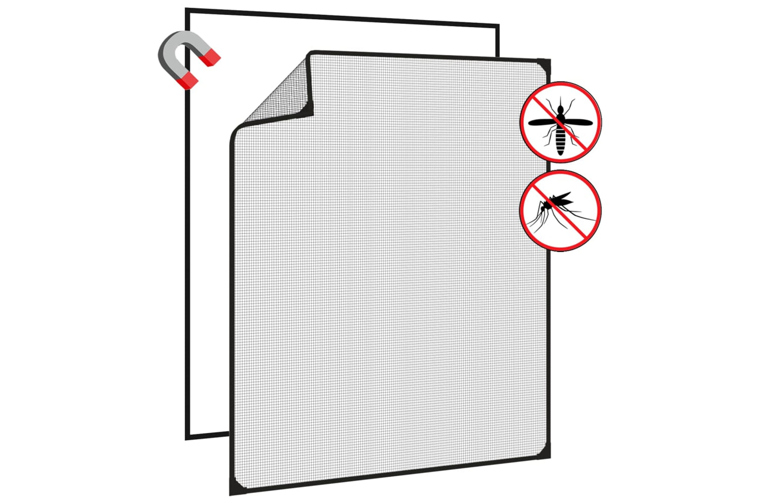 vidaXL 153852 Magnetic Insect Screen For Windows Anthracite 100x120cm-3