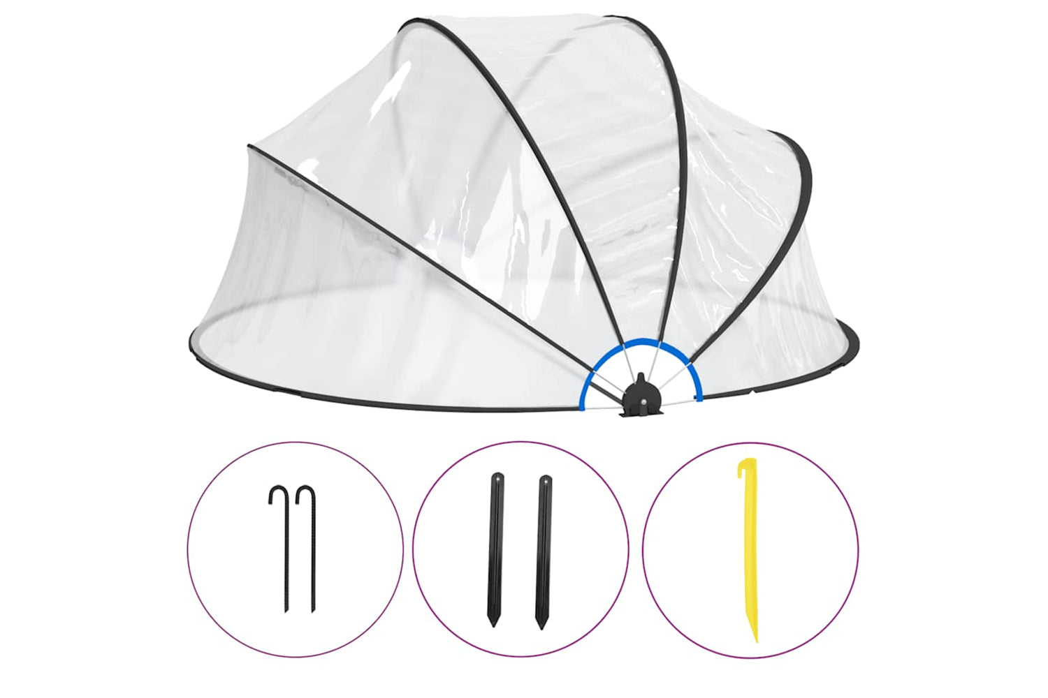 vidaXL 93812 Pool Dome Round 315x158cm Pvc