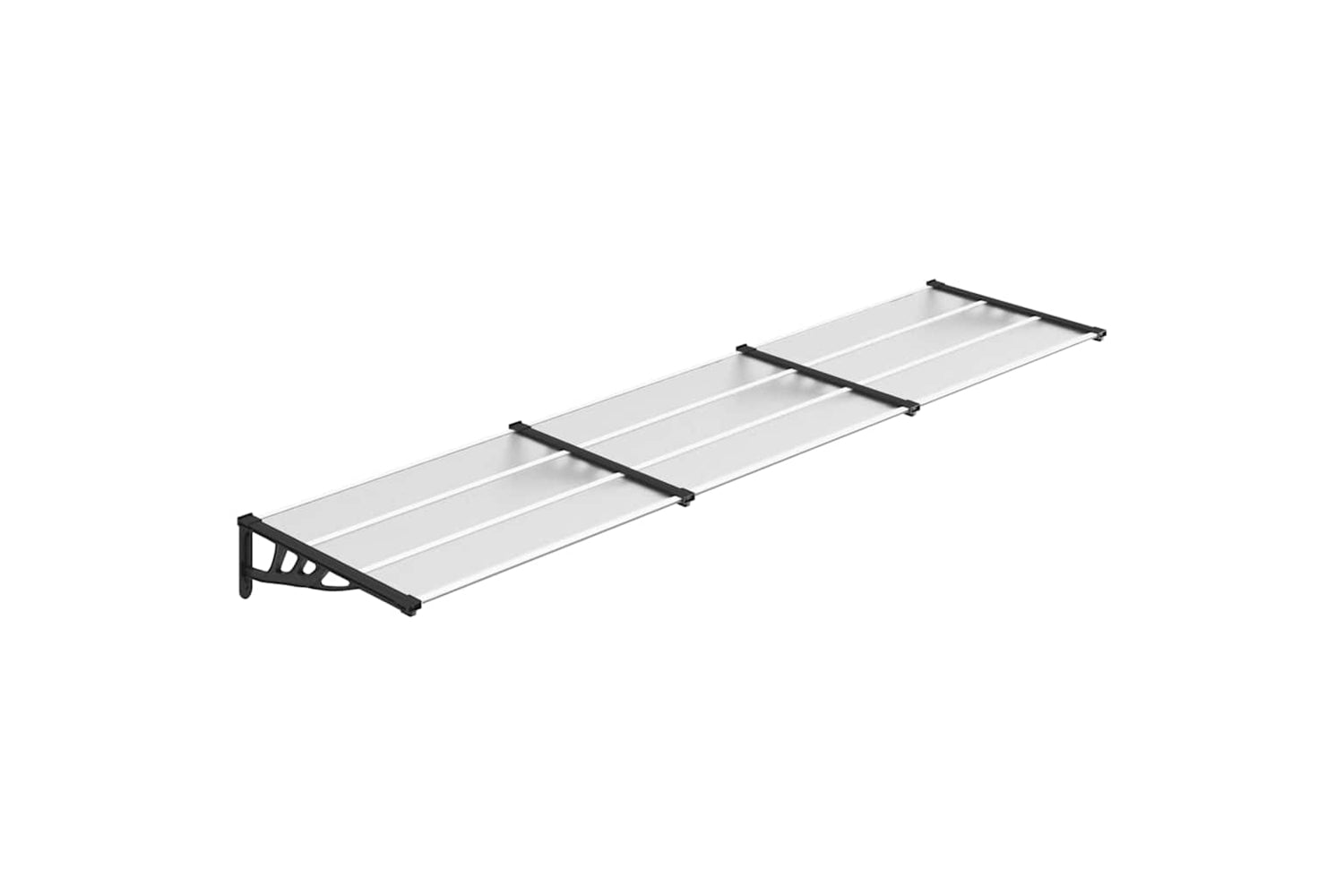 Vidaxl Door Canopy Black And Transparent 358.5x90 Cm Polycarbonate