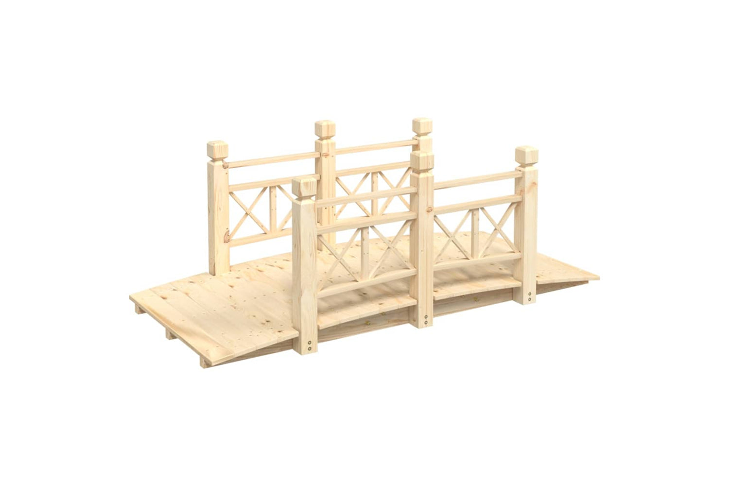 Vidaxl 363359 Garden Bridge With Railings 150x67x56cm Solid Wood Spruce
