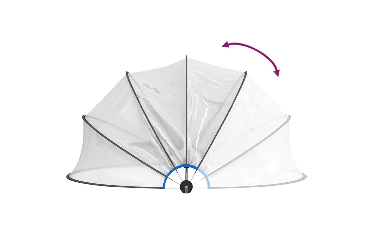vidaXL 93814 Pool Dome Round 406x203cm Pvc-5