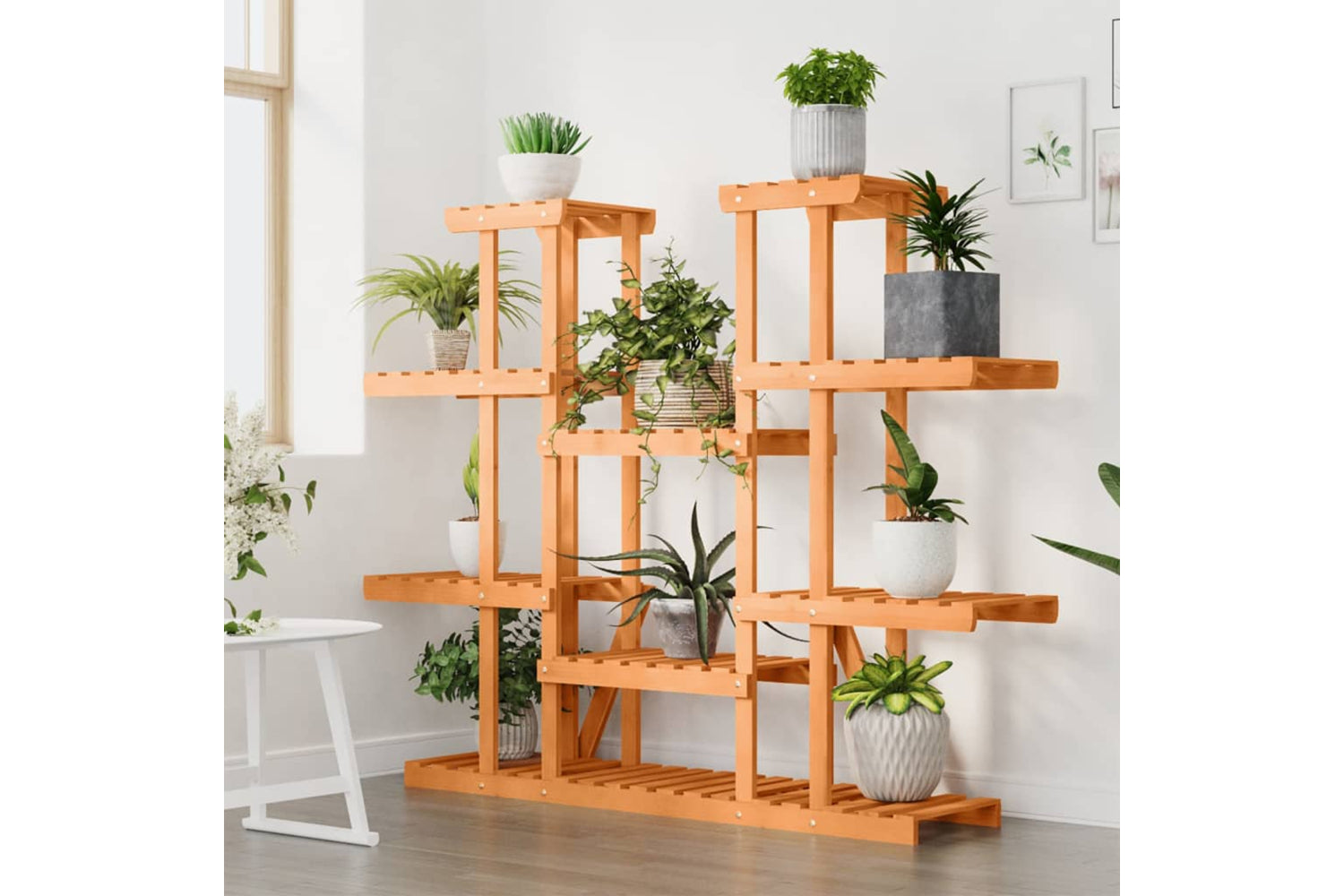 vidaXL 362858 Flower Stand 110x25x110.5cm Solid Wood Fir-2
