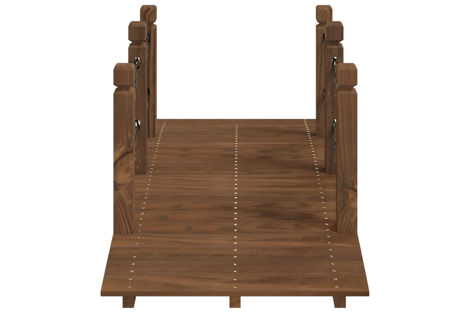 Vidaxl 363358 Garden Bridge With Chain Railings 150x67x56cm Solid Wood Spruce-3