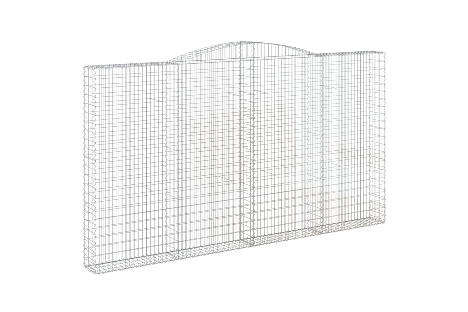 vidaXL 3146944 Arched Gabion Baskets 2 Pcs 400x30x220/240cm Galvanised Iron-2